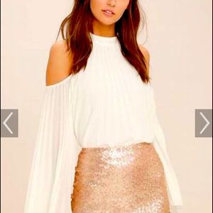 White House black label gold Sequins skirt size 8